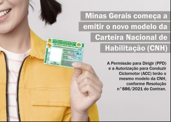 MINAS GERAIS COMEÇA A EMITIR O NOVO MODELO DA CARTEIRA NACIONAL DE HABILITAÇÃO