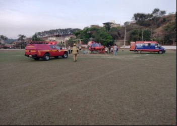 VÍTIMA DE ACIDENTE EM NOVA ERA É TRANSFERIDA DE HELICÓPTERO PARA O JOÃO XXIII