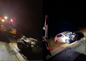 CARRO FICA DESTRUÍDO APÓS ACIDENTE NA BR-381 DURANTE A MADRUGADA
